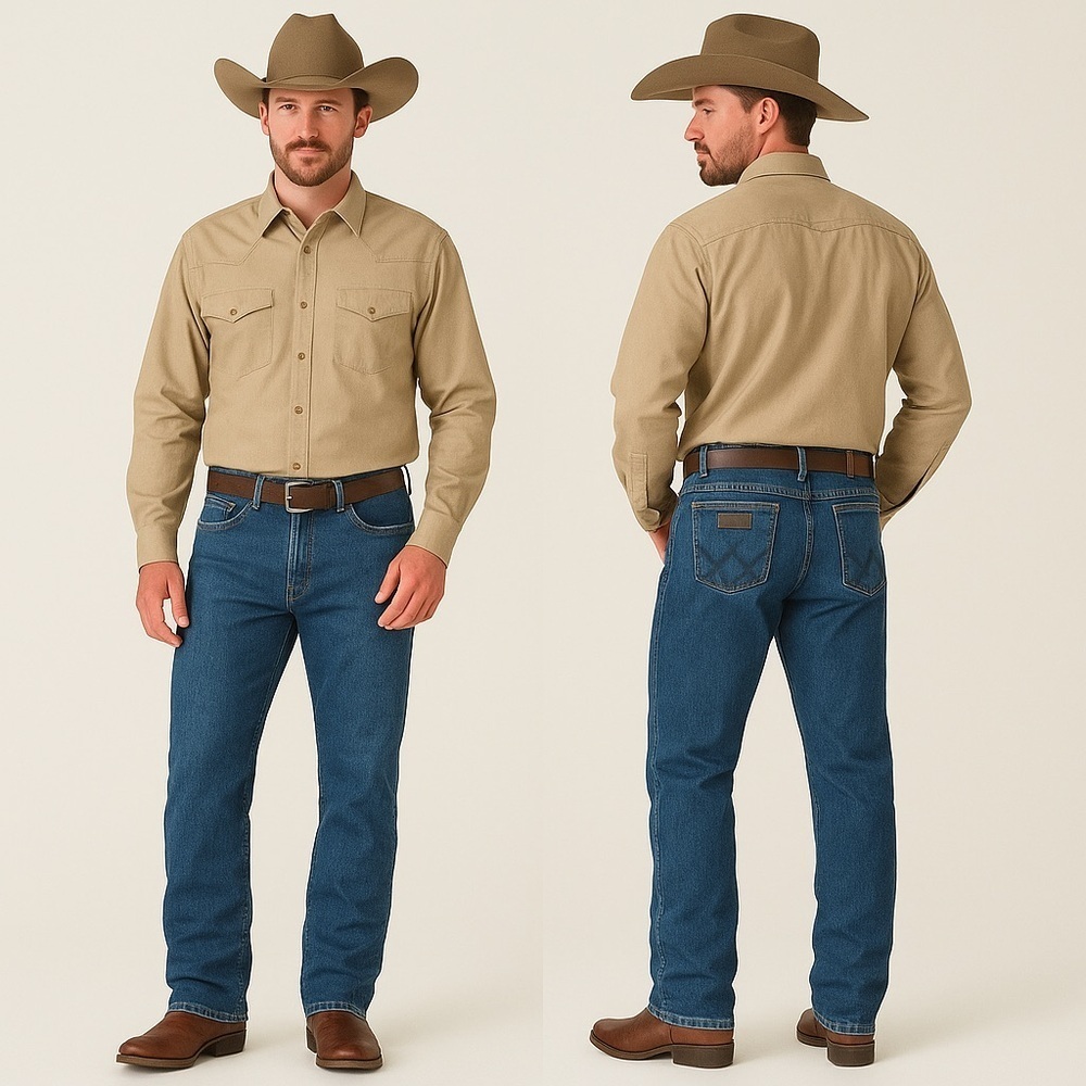 WRANGLER🤠 Men’s Relaxed Fit Straight Leg Jeans 👖⭐👟 Size 34x32